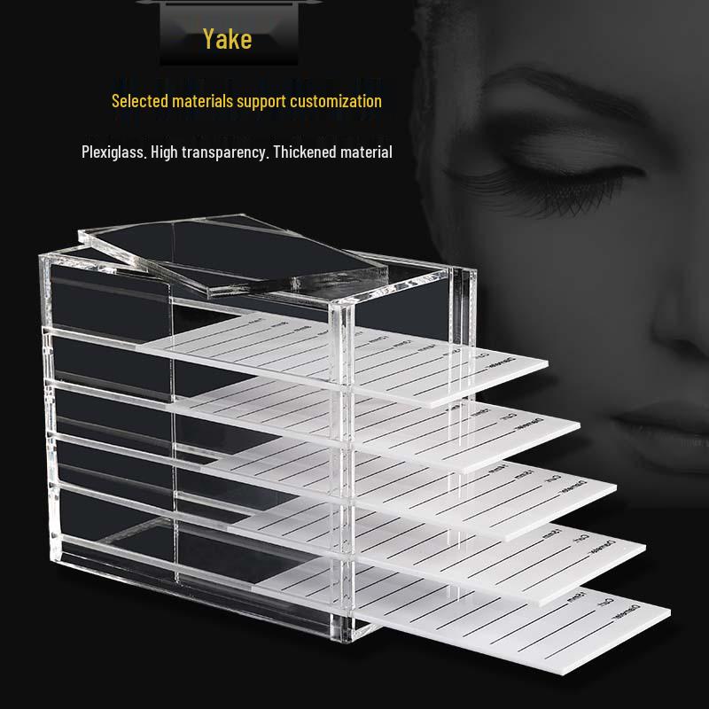 Acrylic Eyelash Storage Box - Five-Layer, High-Transparency Camellia Design