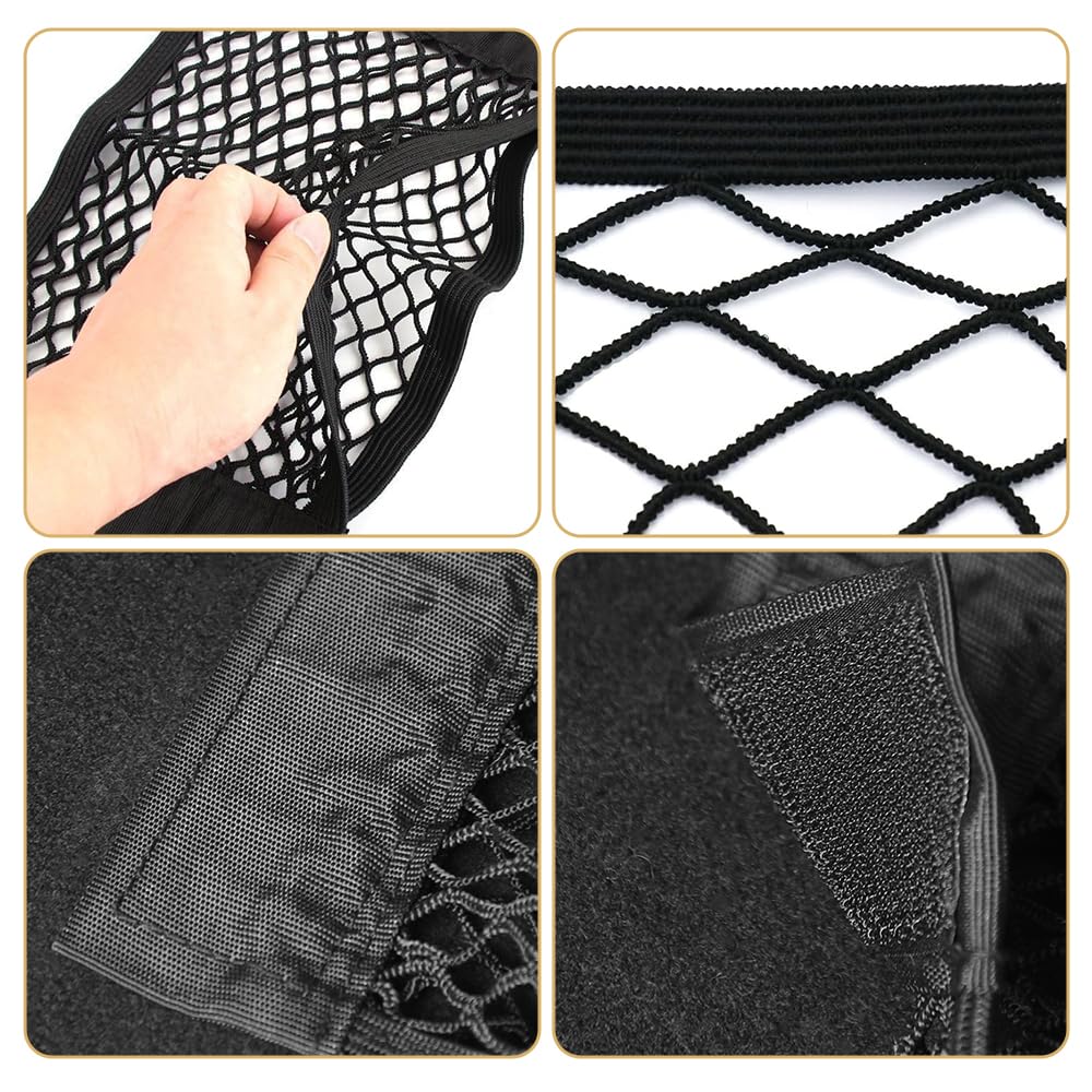Car Mesh Net Car Easy Small Item Large Velcro Storage Seat Back Storage Compatible with For Back Pocket, Pocket, Pocket, Storage, Supplies,