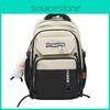 Backpack Capacity Large And Shoulder Bag With Color Blocking And Letter Decor