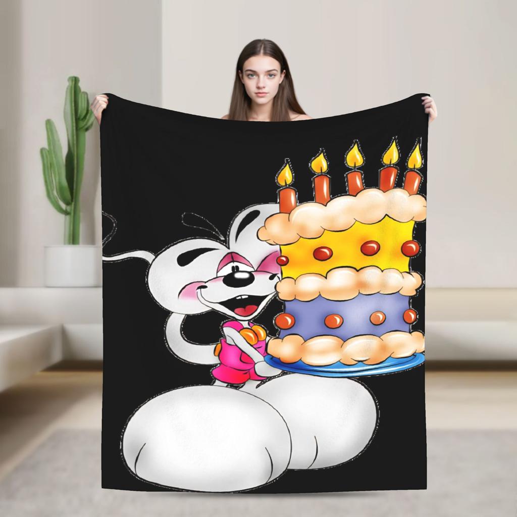 Cartoon D-Diddl Soft Blanket  Students Plush Throw Blanket Funny Couch Bed Flannel Bedspread Sofa Bed Cover