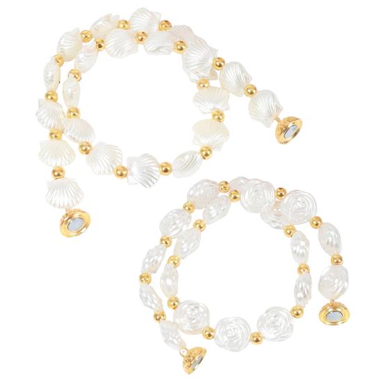 Magnetic Curtain Tiebacks Strong Magnets No Holes Holdbacks Camellia Shell Shape Curtain Tie for Living Room Bedroom Kitchen Bathroom