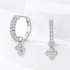 Inlaid Zircon Earrings 925 Silver Minimalist Butterfly Dragonfly Cute Claw Hoop Earrings Women Exquisite Party Jewelry
