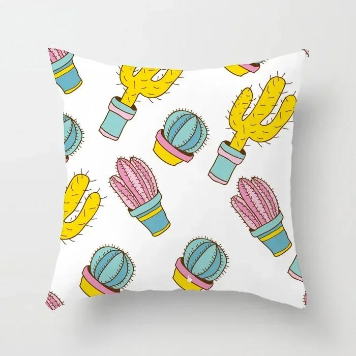 40/45/50cm Cactus Print Throw Pillow Cover Succulent Desert Plant Cushion Cover for Home Sofa Chair Pillow Cover