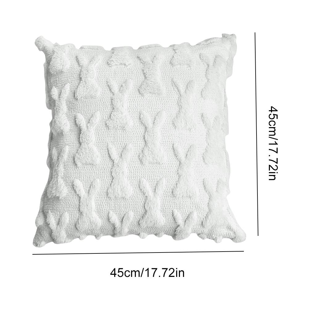 Easter Bunny Pillow Cover 45x45cm Plush Rabbit Pillow Case Happy Easter Decoration Pillowcase for Home Decor Sofa Cushion Cover