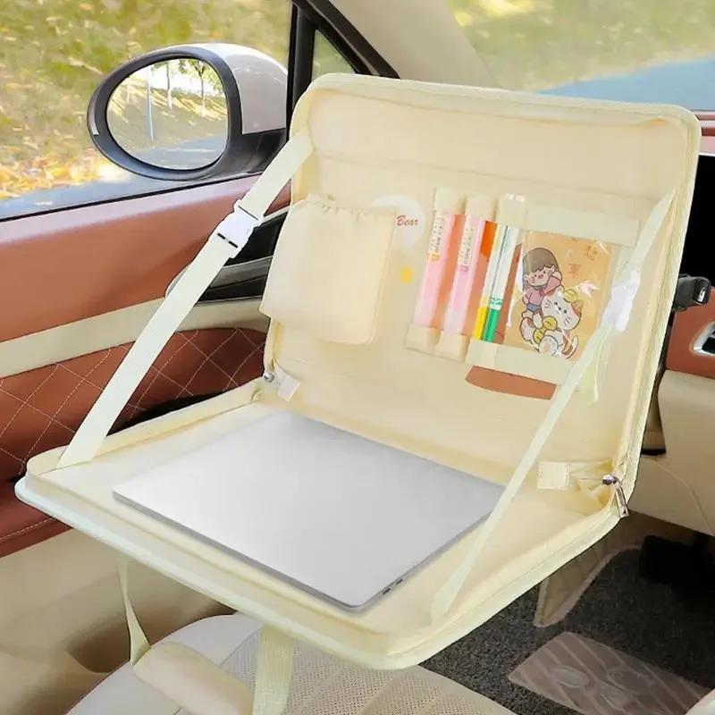 Car Steering Wheel Tray Portable Folding Auto Seat Back Small Table Eat Work Car Steering Wheel Dining Table Coffee Tray Board