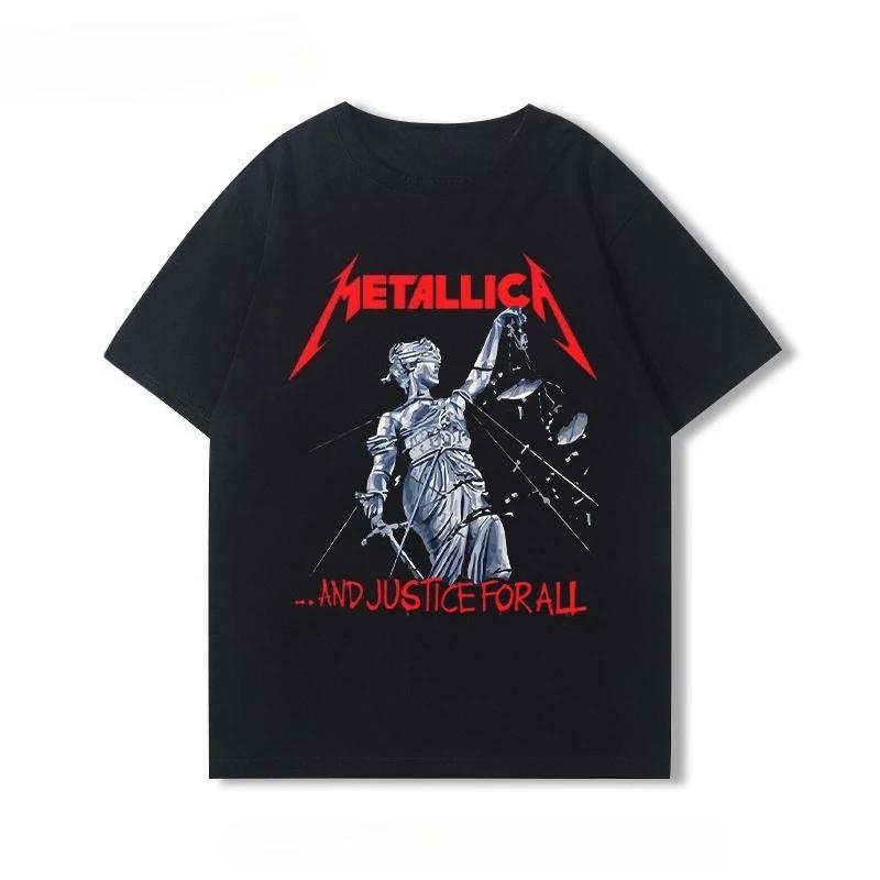2026 Metallica Ride The Lightning Tričko Pánské a Dámské Krátký Rukáv Vintage Topy Luxusní Značka Tričko Y2k Košile Streetwear