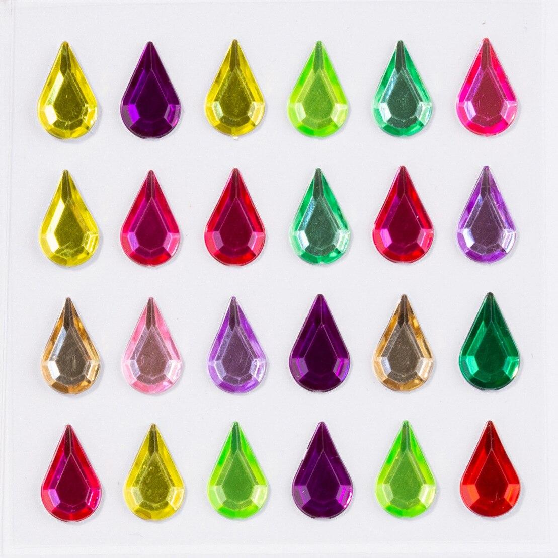 

Цветные самоклеящиеся наклейки со стразами, детское сценическое шоу, сделай сам, украшение для лица и глаз, акриловая наклейка с татуировкой с кристаллами и бриллиантами