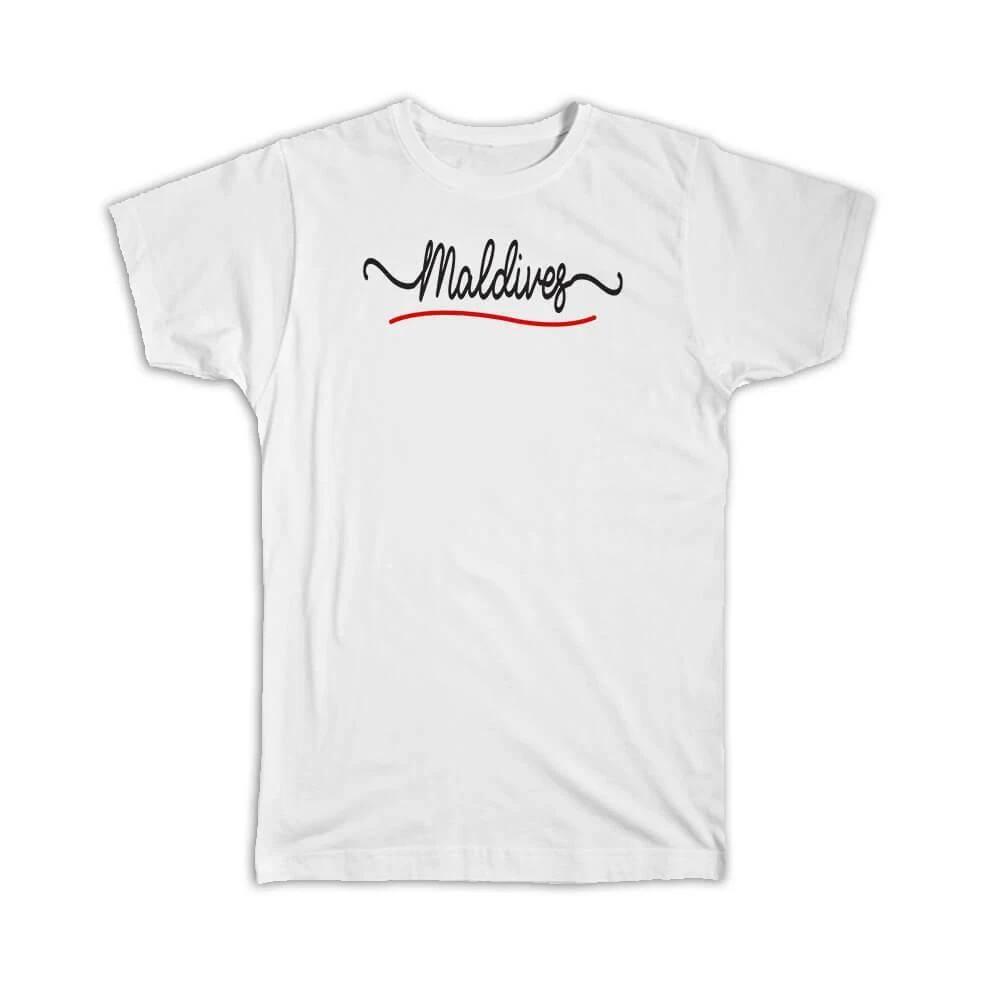 Gift T-Shirt : Maldives Flag Colors Maldivian Travel Expat Country Minimalist XL