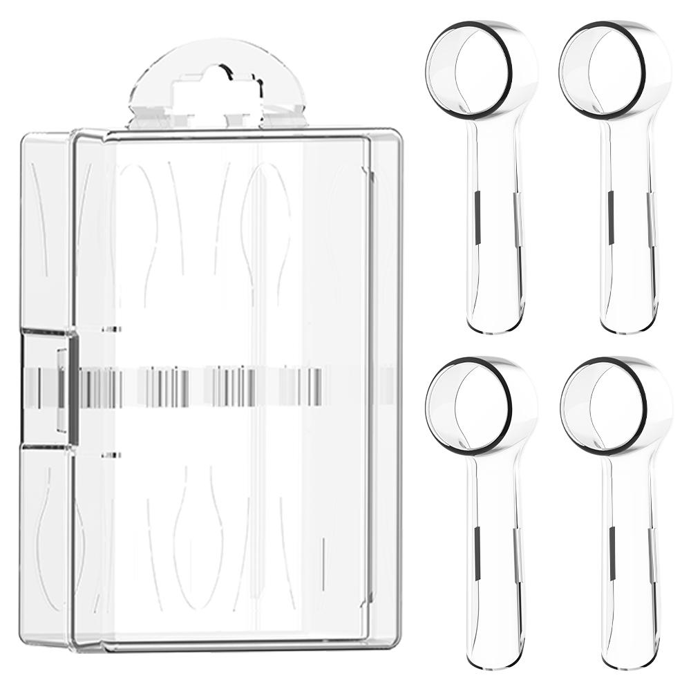 Toothbrush Heads Travel Case & 4 Pcs Brush Head Dustproof Protective Covers , Compatible with Oral B Electric Toothbrushes Head