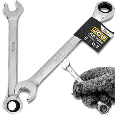 JCB 2-sided Ratchet Open-end Wrench 11mm Cr-V 12-point