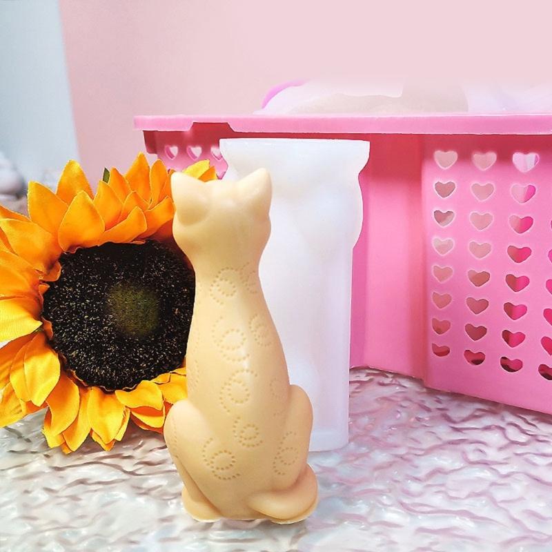 Flexible Silicone Mold Home Decoration for 3D Lovely Cats Gypsum and Resin Figurines Suitable for All Ages Use