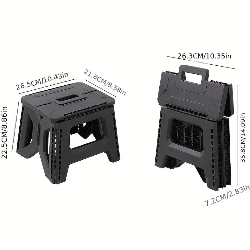 Heavy-Duty Thickened Portable Folding Stool with Handle - 1 Pack Square Plastic Collapsible Stool for Indoor, Gatherings, Picnic