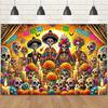 1pc Day of the Dead Celebration Art Tapestry  Classic Weaving Wall Decoration  Suitable for Indoor and Outdoor Parties