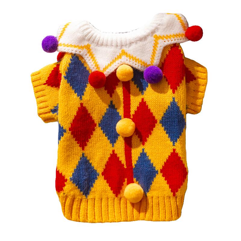 Autumn/Winter Warm Knitted Cat & Small Dog Sweater with Pompoms