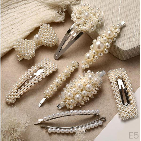 Pearls Hair Pin Barrettes Flower Brooch Lady Womens Jewelry Valentines Day Gifts