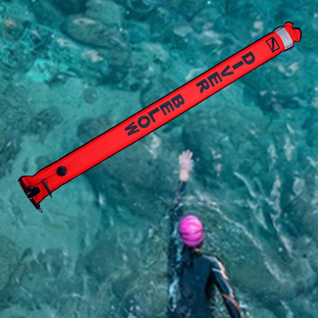 Tauchboje Schlauch Aufblasbarer Schwimmender Marker mit Doppeltem Schnellaufblasventil Geeignet für Tauchgänge