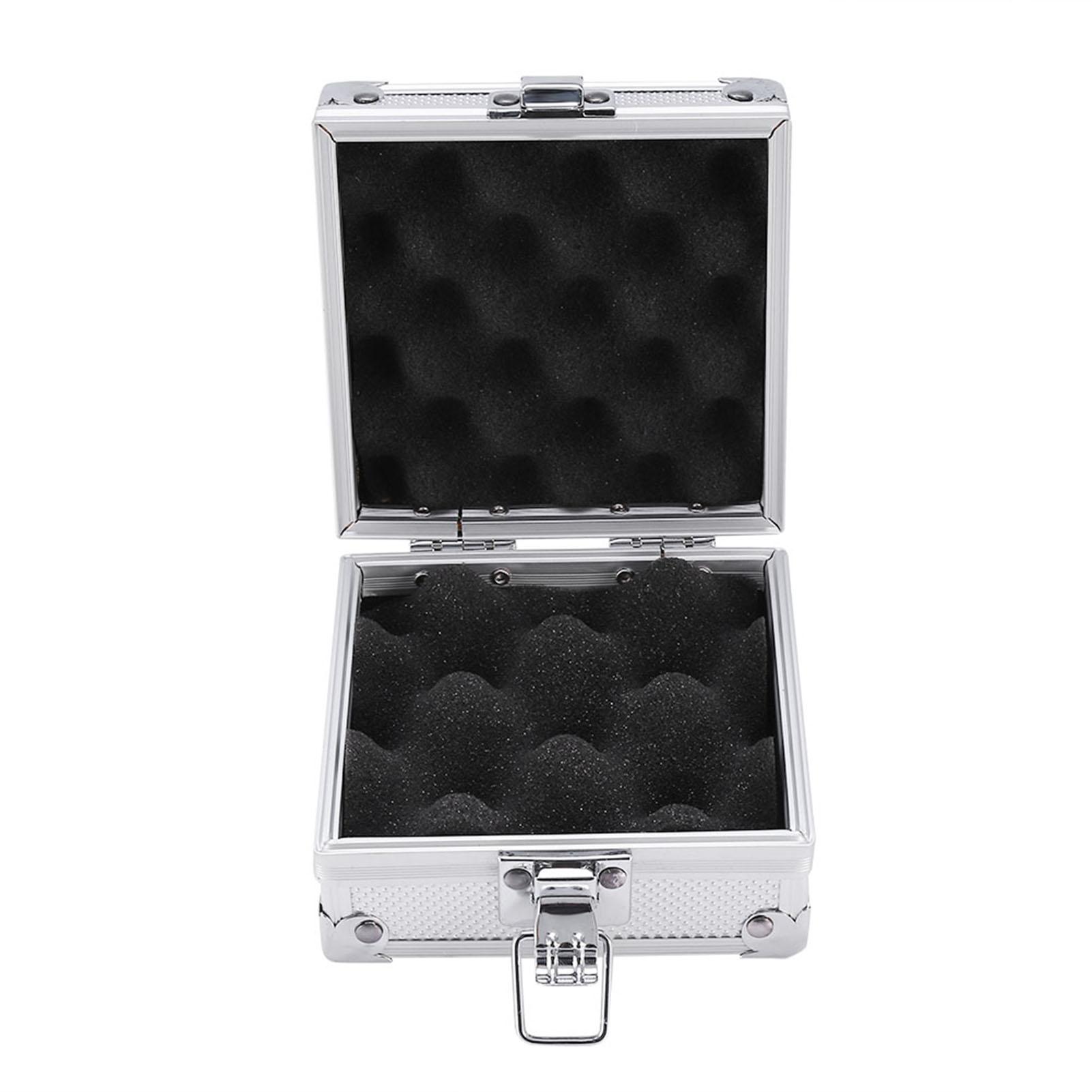 Aluminum Alloy Machine Case   Storage Box with Lock for Moving Coil Machines Electronics Silver 11X11X6Cm