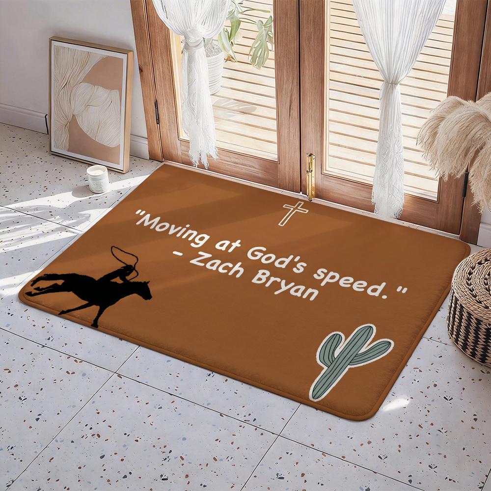 Singer Z Zach Bryan Floor Mat Eco Flannel Doormat Non Slip Odorless Indoor Floor Rug Soft Short Plush Home Mat