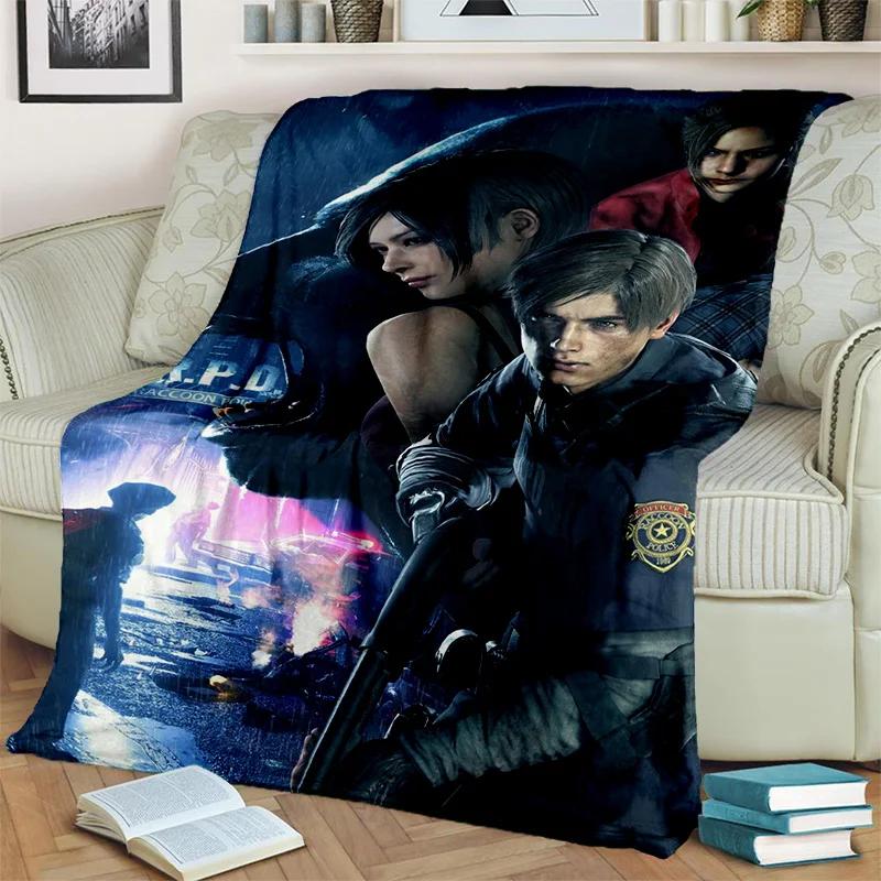Pătură pentru jocuri 3D R-Resident Evil pentru jocuri, pătură moale pentru acasă, dormitor, pat, canapea, picnic, călătorie, birou, odihnă, pătură pentru copii