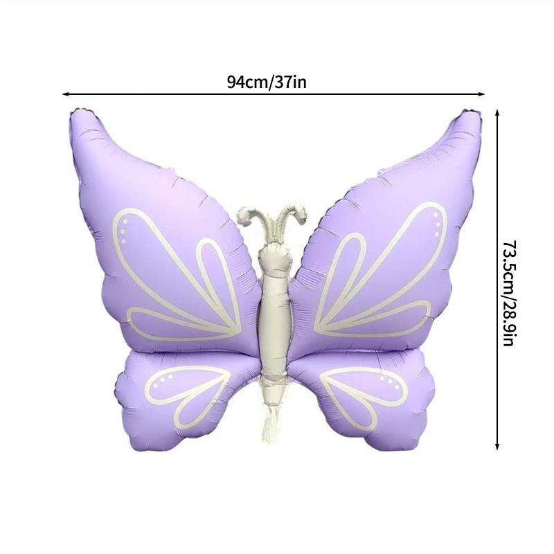 Pink Butterfly Birthday Balloons Aluminum Film Balloon  Heart Shaped Balloons with Bow Wedding Party Baby Shower Supplies Globos