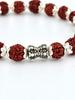 Rudraksha and Silver Bead Bracelet, Rudraksha and Silver Beads for Chakra Healing & Inner Peace Spiritual Jewelry for Men & Women