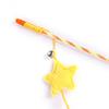 Felt Star Feather Teaser Stick Colorful Soft Hairball Star Cat Teaser Stick for Home Yellow
