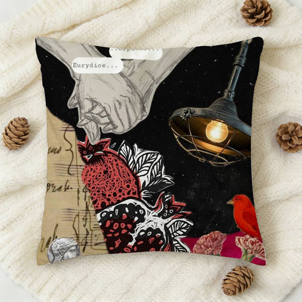 HHadestown Drama Eurydice Doublesided Printed Square Decorative Cushion Cover for Sofa Living Room Home Decor