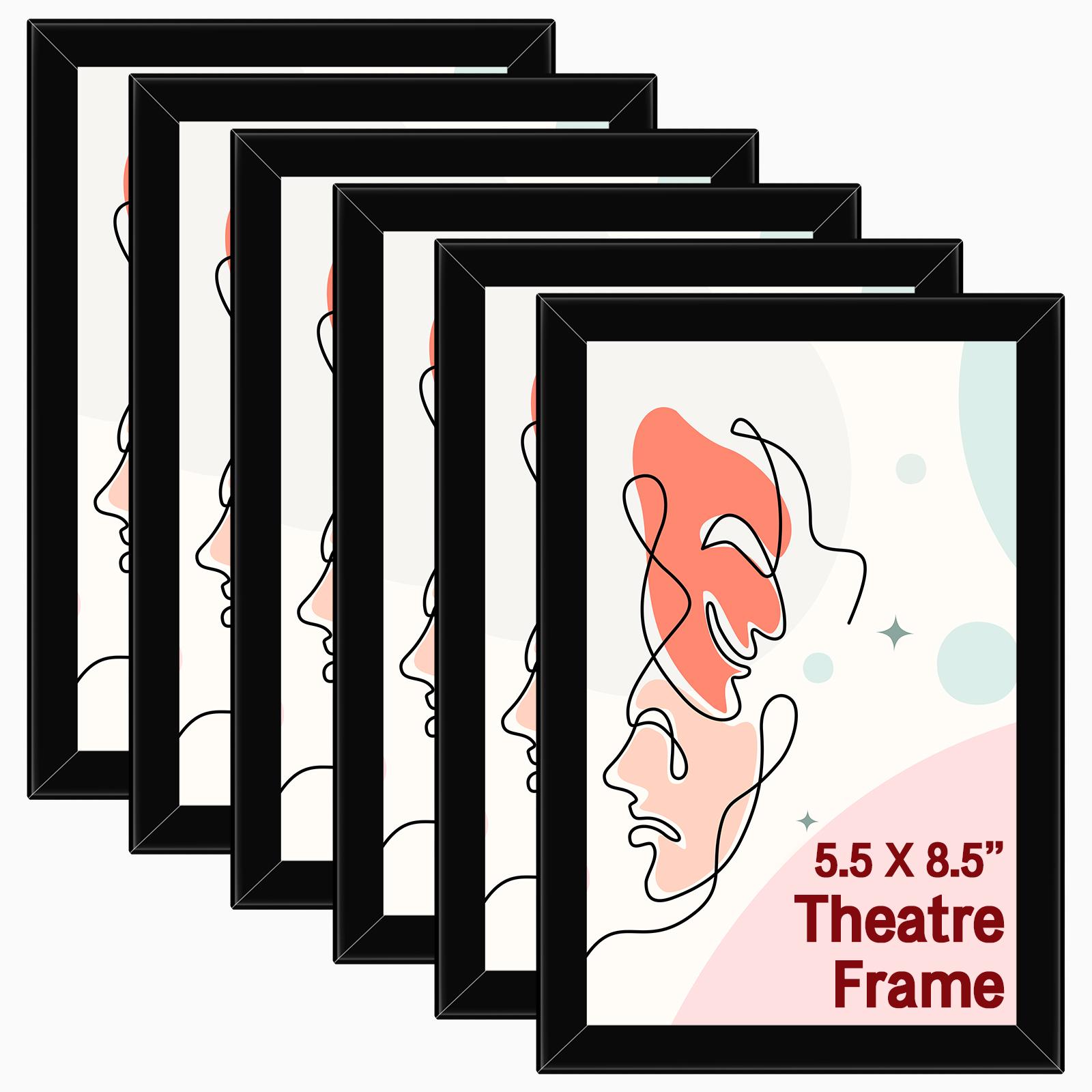 

6 шт. Черная театральная рамка 5,5 X 8,5 дюйма Рамка для театрального билета Фоторамка Оптовая Настенное крепление Набор фоторамок Для стены Настольная чёрный