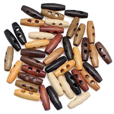 15 STUKS/Partij 30mm Houten Toggle 2 Gaten Jas Knopen Voor Kleding Naaien Knutselen DIY Jas Jasje Blazer Naai Accessoire Knopen