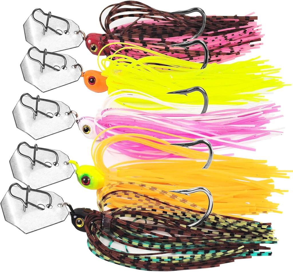 1pcs Fishing Lures 100mm 11g Blade Metal Bait With Rubber Skirt Artificial Wobbler Buzzbait Jigging Lure Spinner Spoon For Pike
