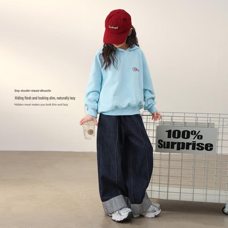 LUSON Mädchen Kapuzenpullover aus reiner Baumwolle