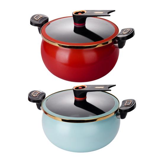 Nonstick Ceramic Coated Soup Pot with Lid 7L Fast Cooking Crock Pot Micro Pressure Cooker Versatile Cookware