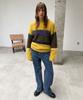 SUNBURNPROJECT Hairy Color Block Knit, Yellow