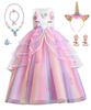 Unicorn Princess Kids Cosplay Girls Tulle Dress with Unicorn Halloween Cosplay Kids Party [BIQIQI] Dress, Dress, Hairband, Necklace, Bracelet,