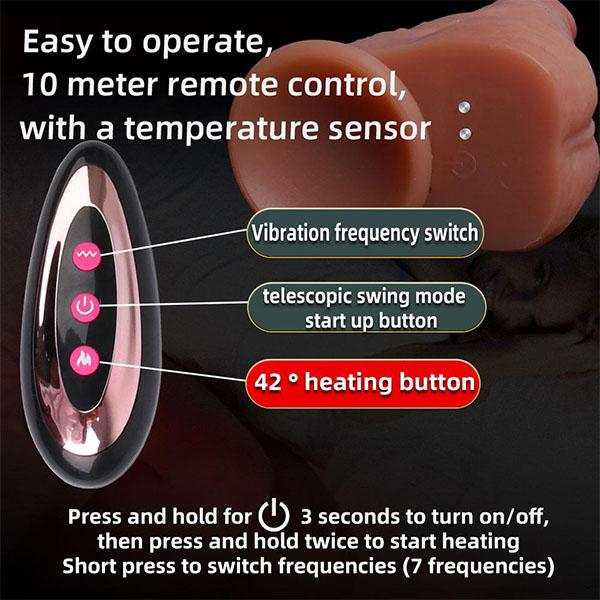 Strong Big Dildo Vibrator For Women Heating Thrusting Telescopic Rotating Dildos With Suction Cup Female Stimulator Sex Toys