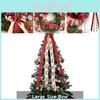 Festive 1.4 Meter Long Christmas Tree Top Star With Stylish Red Check Bow