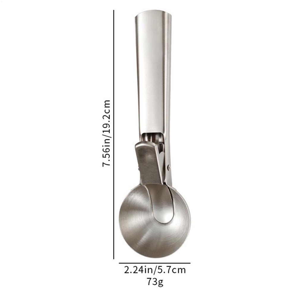 Stainless Steel Ice Cream Scoop With Trigger Ergonomic Food Dispenser Dualpurpose Gadgets For Commercial Kitchen Home Use