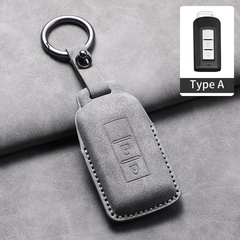 

Leather Car Key Case Cover Shell For Mitsubishi Xpander Outlander L200 ASX Pajero Eclipse Cross Montero Soft Lancer Mirage Sport