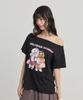 WAIKEI Maltese Gyaru Off-Shoulder T-Shirt Black