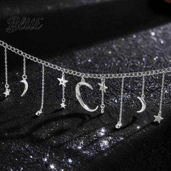 Ciondoli Collana con Stella e Luna Catena con Nappa Boho Choker