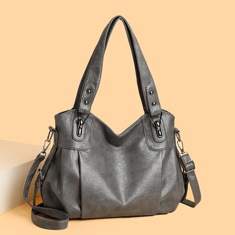 Vintage Women's Handbag Large Capacity Soft Leather Shoulder Bag Mother Bag