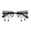 Streetwear Sun Glasses Tassel Sunglasses Rimless Wave Eyewear Sun Glasses Tears Flame Sunglasses