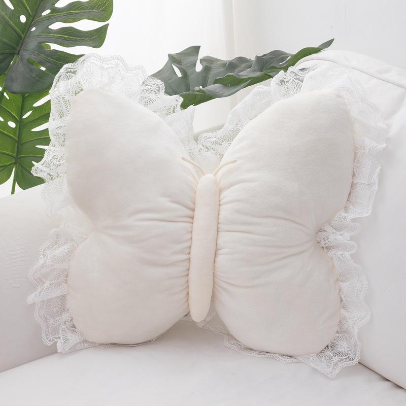 Simulated Lace Butterfly Pillow for Girls' Home Bedroom Sofa Cushion Pillow Sleeping Pillow Ornament