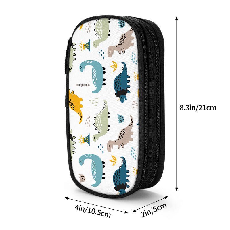DIY Double Layer Black Pencil Case: Multi-Functional, Large Capacity for Students and Children
