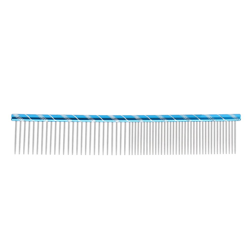 Pet Comb Stainless Steel Teeth Straight Comb Removes Knots and Tangles for Dogs and Cats19cm Blue