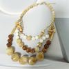 Layering Beaded Collarbone Necklace Set with Matching Earrings Fashionable Multi Strand Acrylic Jewelry For Women