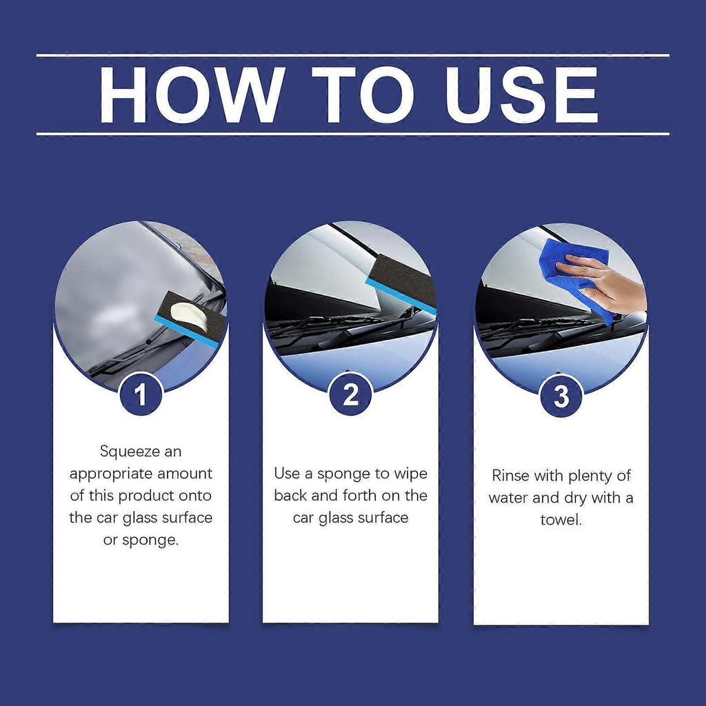 Auto Glass Cleaner Paste - Oil Film & Dirt Remover, Rainproof & Waterproof Windshield Protection, 140g for Cars, Trucks & SUVs