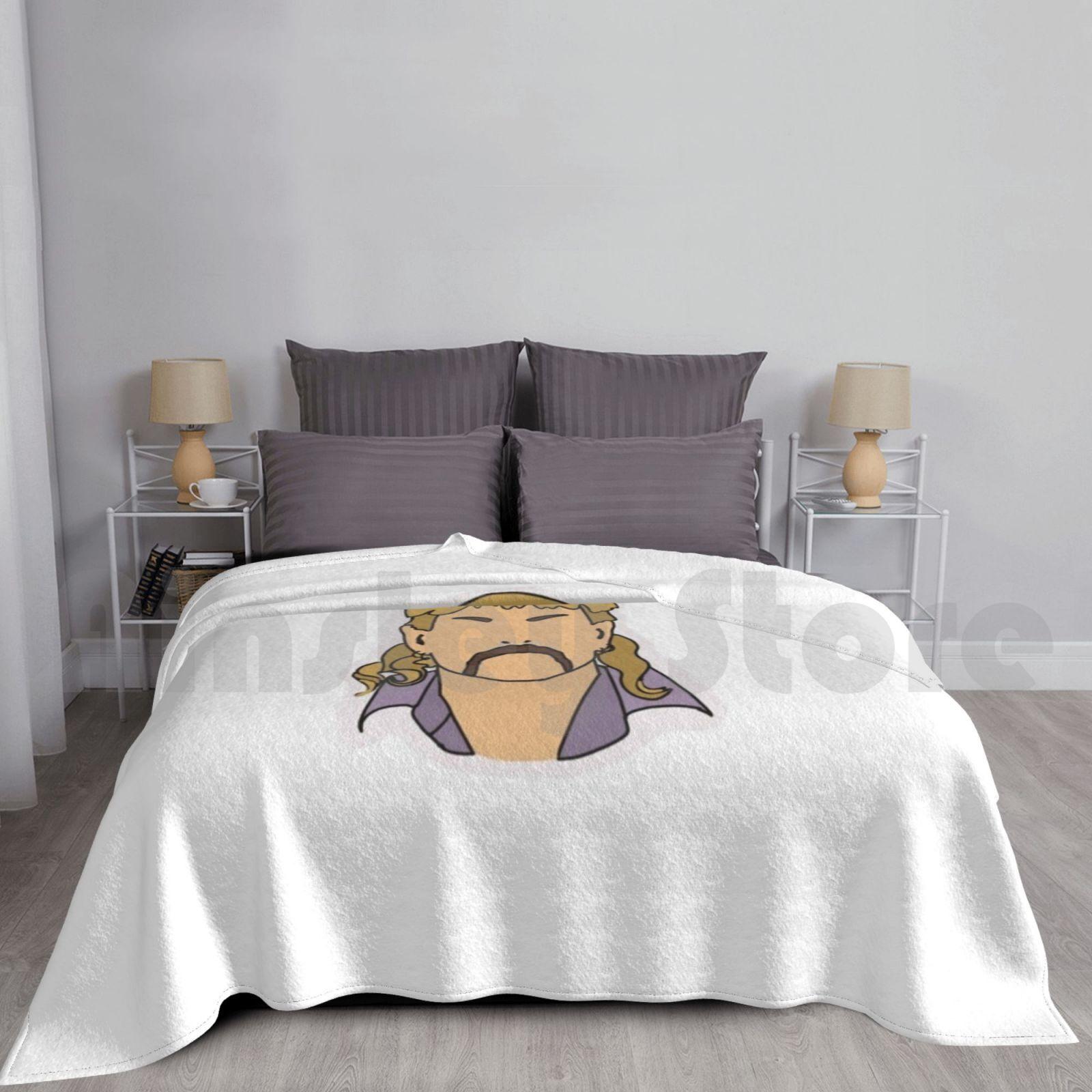 Joe Exotic Sticker Blanket For Sofa Bed Travel Joe Exotic Carol Baskin Tiger King Tigers Joe Netflix Jo Size: 75*100cm, Weight: 230 GSM