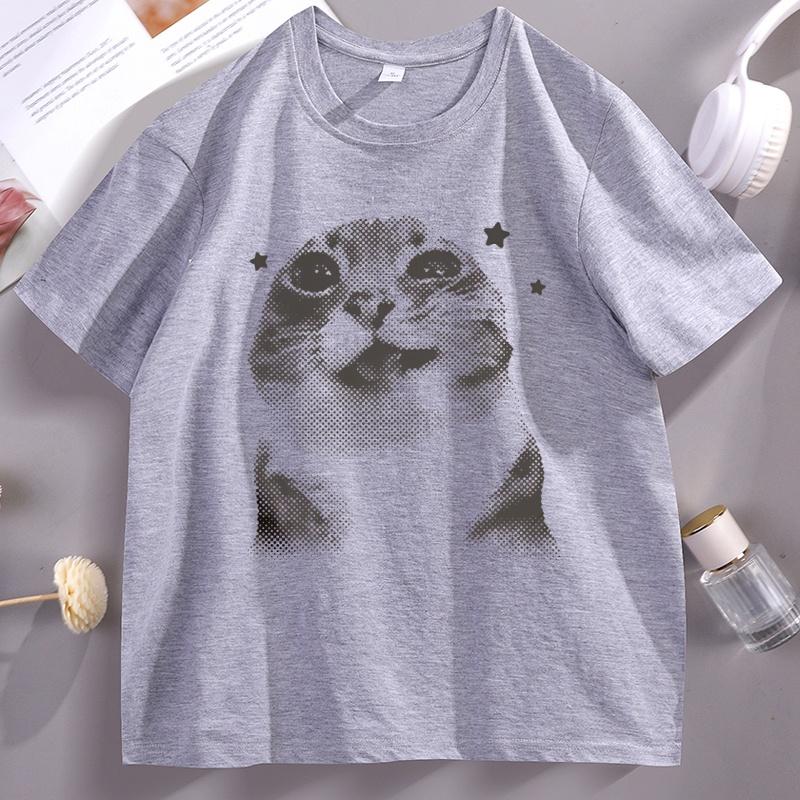 Funny Pee Cat Meme Tshirt Unisex Unisex Silly Retro Vintage Graphic T Shirts Cats Lover Cotton Y2k Clothes Comfortable Streetwear