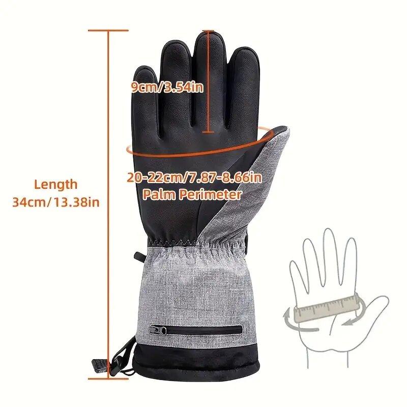 Waterproof Heated Rechargeable Gloves Electric Heated Gloves Thermal Heat Gloves Winter Warm Skiing Snowboarding Hunting Fishing